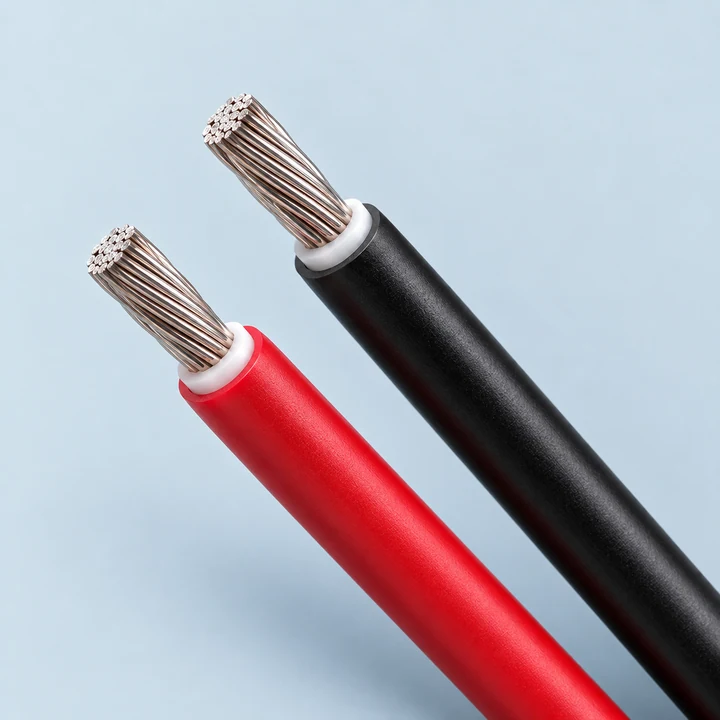 Red and black solar cable conductors