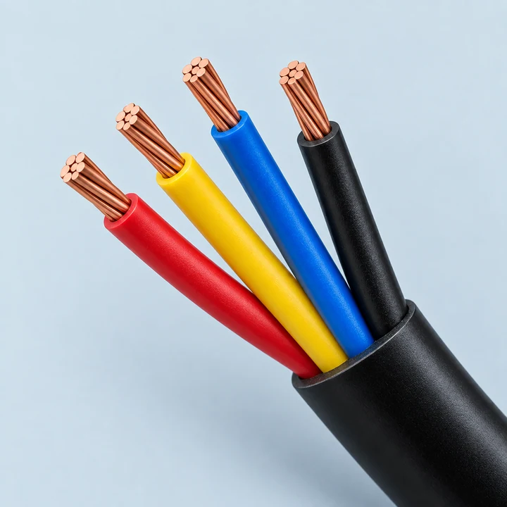 Multicore power cable with individually insulated cores