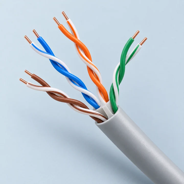 Twisted pairs inside a CAT6 network cable